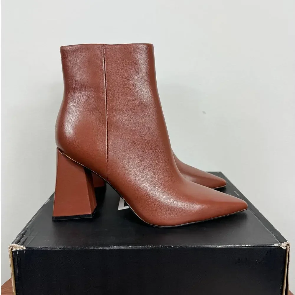 New Marc Fisher Ltd Kulika Ankle Bootie Medium Natural Leather Women's Size 11 - Picture 4 of 11